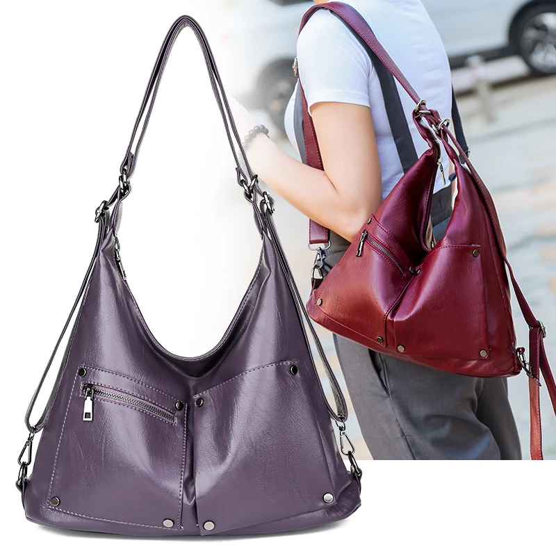 Goedkoop Mode Zwervers Zak Zachte Lederen Dames Multi Pocket Handtas luxe handtassen vrouwen tassen designer schoudertassen voor vrouwen sac