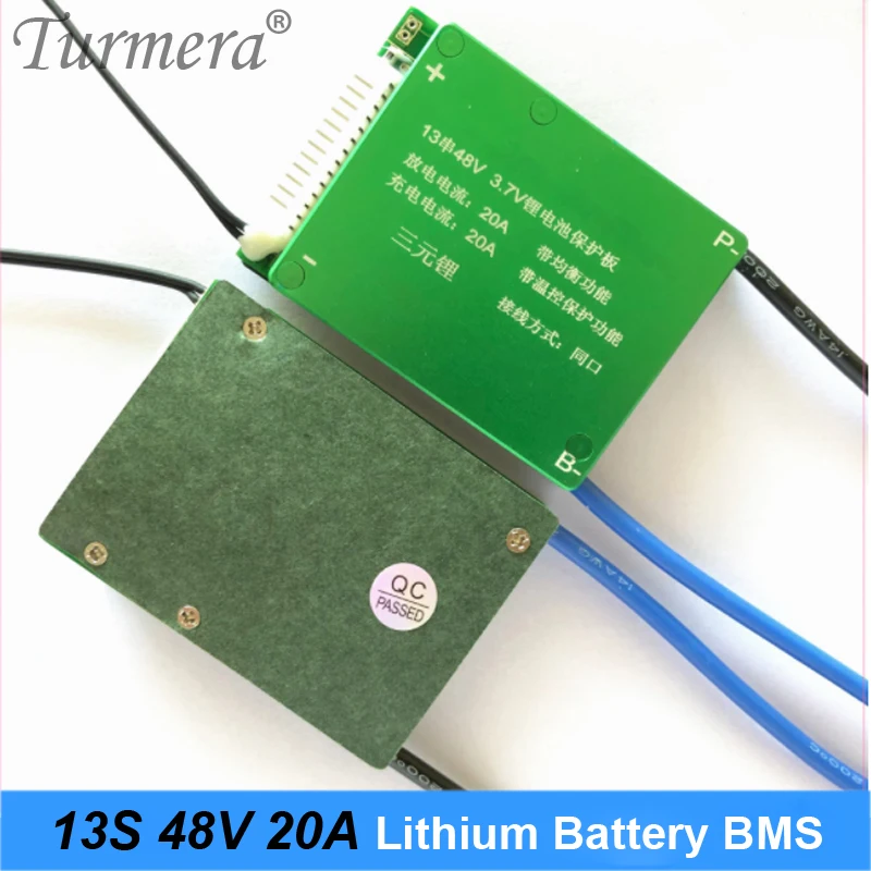 Защитная плата литиевого аккумулятора Turmera 13S 48 в 20 А BMS 18650 21700 с общим портом для