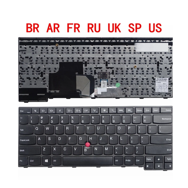 

Новая клавиатура SP/BR/RU/FR/UK/US/AR для LENOVO E450 E455 E450C W450 E460 E465, замена