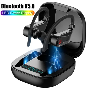 

Ear Hook Earphones TWS Wireless Earphone With Mic Charge Box Bluetooth Headphone for iPhone Samsung Xiaomi HD Noise Cancellation