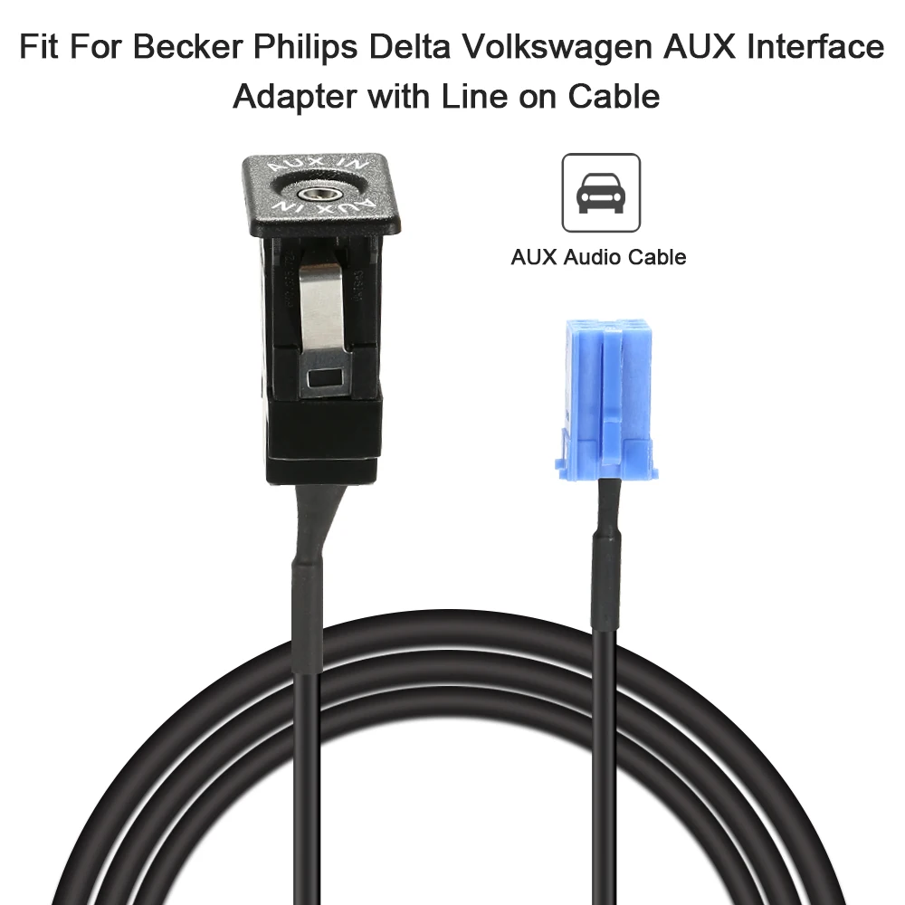 KKMOON AUX адаптер интерфейса с линией на кабеле подходит для Becker Philips Delta VW Авто продукт