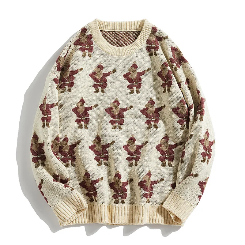Costume Chirstmas Men Sweater 2019 Winter O-Neck Warm Knitted Sweaters Mens Retro Loose Pullovers Santa Claus Sweater Mens Costume Chirstmas Men Sweater 2019 Winter O-Neck Warm Knitted Sweaters Mens Retro Loose Pullovers Santa Claus Sweater Mens