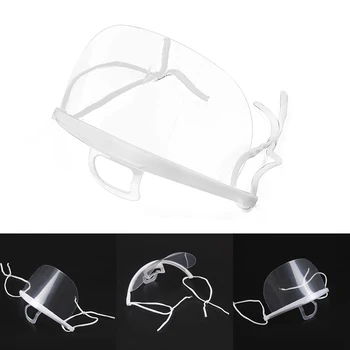 

20PCS Health Care Transparent Mask Food Beverage Service Hotel Chef Anti Fog Plastic Smile Anti Fog Kitchen Sanitary Masks