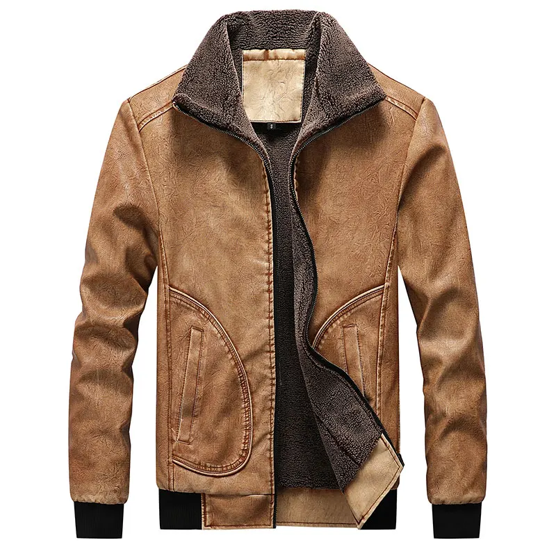 

Leather Jackets Winter Fleece Thick Men Jacket European size Dropshipping