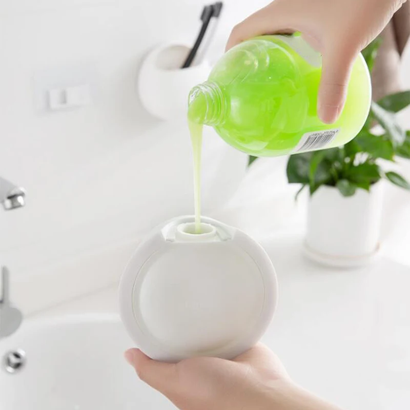 Small Liquid Soap Dispenser Wall Mounted Free Punching Plastic Sanitizer Shampoo Dispenser For Bathroom Kitchen Hotel