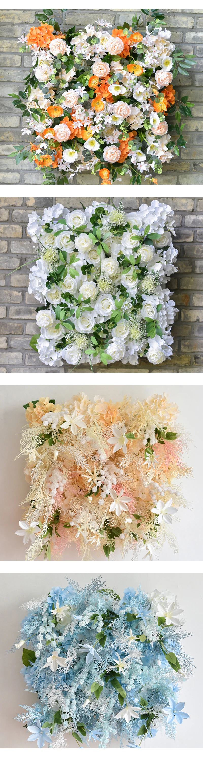 JAROWN Artificial Flower Wall Wedding Background Wall Decor Silk Fake Floral Photo Backdrop Window Shop Party Layout Flower Rows (41)