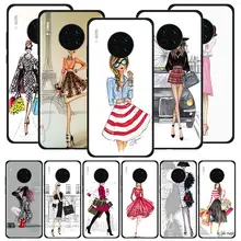 Shopping Gir étui pour Huawei Y9 Y9s Y6s Y7p Y5 2019 Mate 30 Lite 20 10 Pro noir Silicone couverture de téléphone Fundas(China)