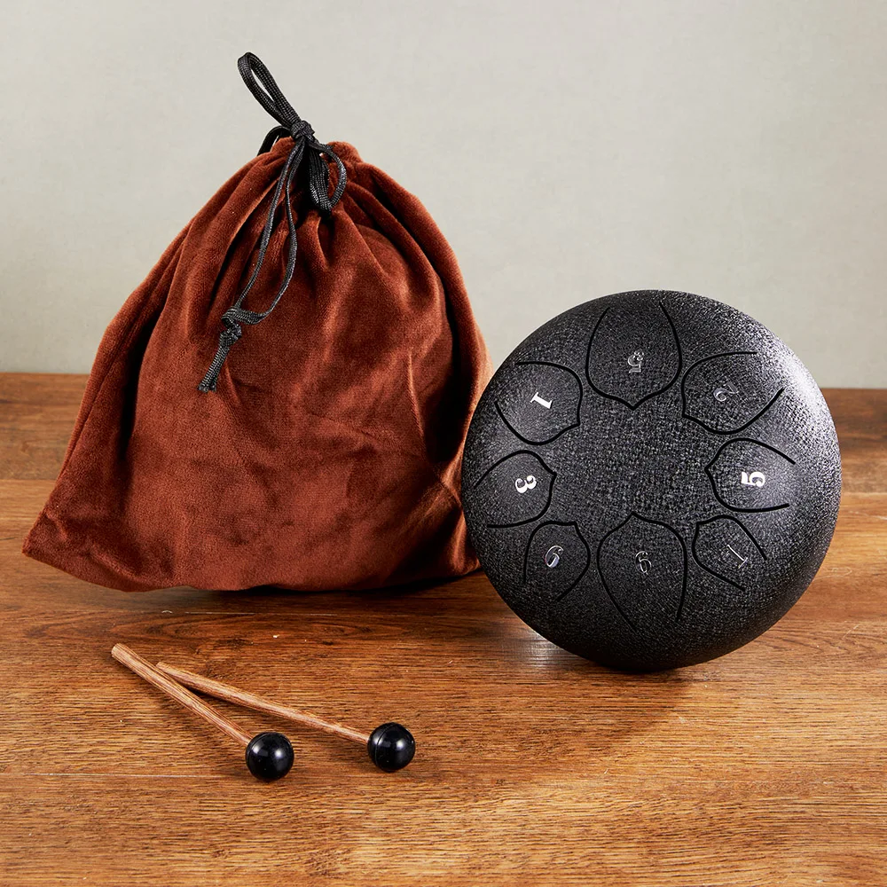 Tongue Drum 6 Inch 8 Tune Steel Hand Pan Drum Tank Drums With Drumsticks Carrying Bag Percussion Instruments Handpan Gift