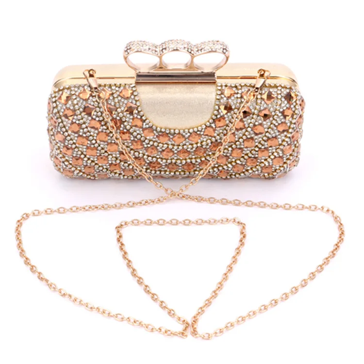 

WOMEN'S Bag New Style Fashion Europe And America Brand Clutch Shoulder Belt Drilled Pack Evening Bag Guangzhou Ring Head Banquet
