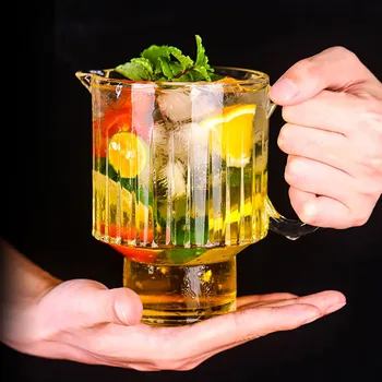 

650ML High Capacity Beer Glass Cup Coffee Tea Milk Mug Creative Stackable Carved Mug Transparent Handle Drinkware For Bar