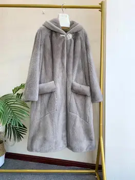 

real mink full coat women winter mink coat long fashion luxury winter coat for women with a cop parka real fur keep warm wholes