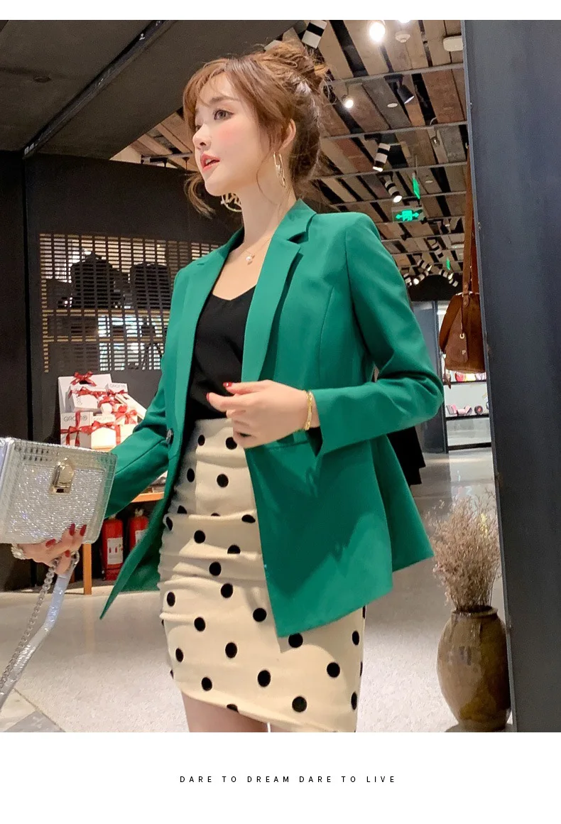 Женский блейзер в офисном стиле, однотонный деловой пиджак на весну и осень