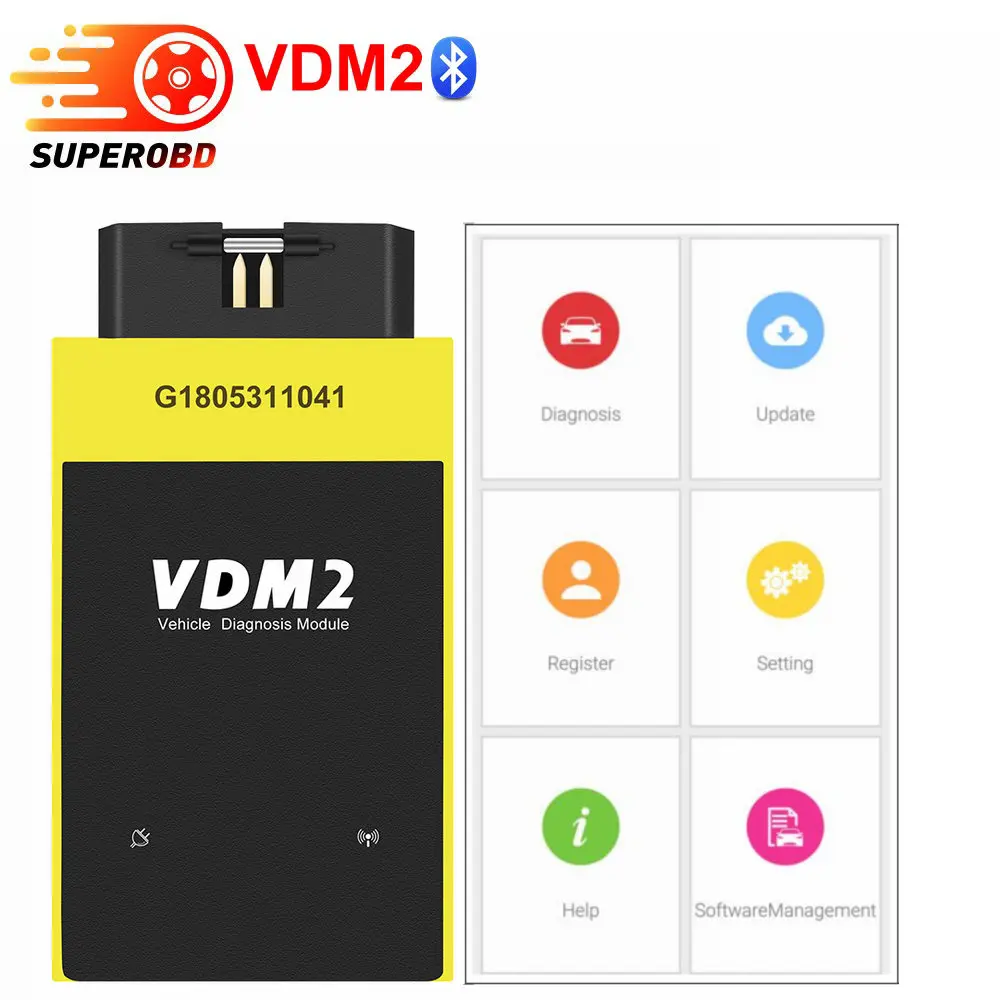 UCANDAS VDM2 полная система V5.2 Bluetooth/Wifi OBD2 VDM II для Android 2 сканер кодов OBDII бесплатное