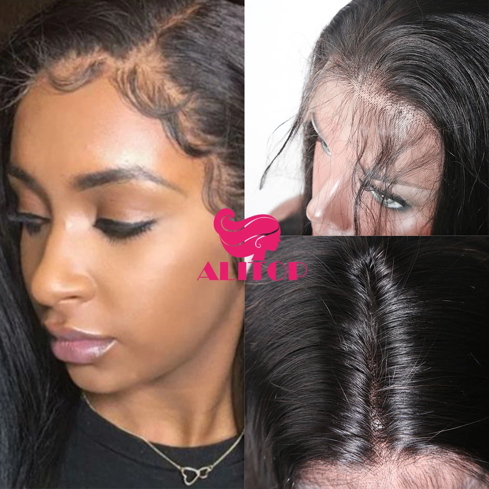 ALITOP волосы прямые 360 синтетические волосы на кружеве al парик с ребенком волос для черная женщина Natura цвет бразильский Remy человеческие