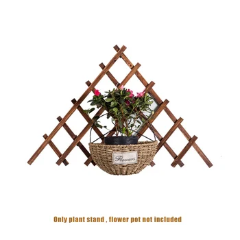 

Wall Wood Grid Fence Garden Wooden Triangle Trellis Anticorrosion Retractable Folding Fence Flower Stand Living Room Decorative