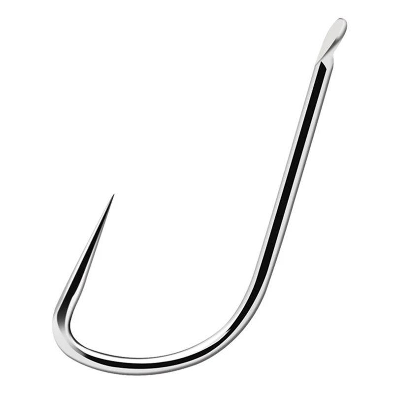 30pcs Fishing Lure Spare Hook Single Fish Lure Hooks Inline Hook Big Eye Size12 10 8 6 4 2 Sharp High Carbon Steel Tool