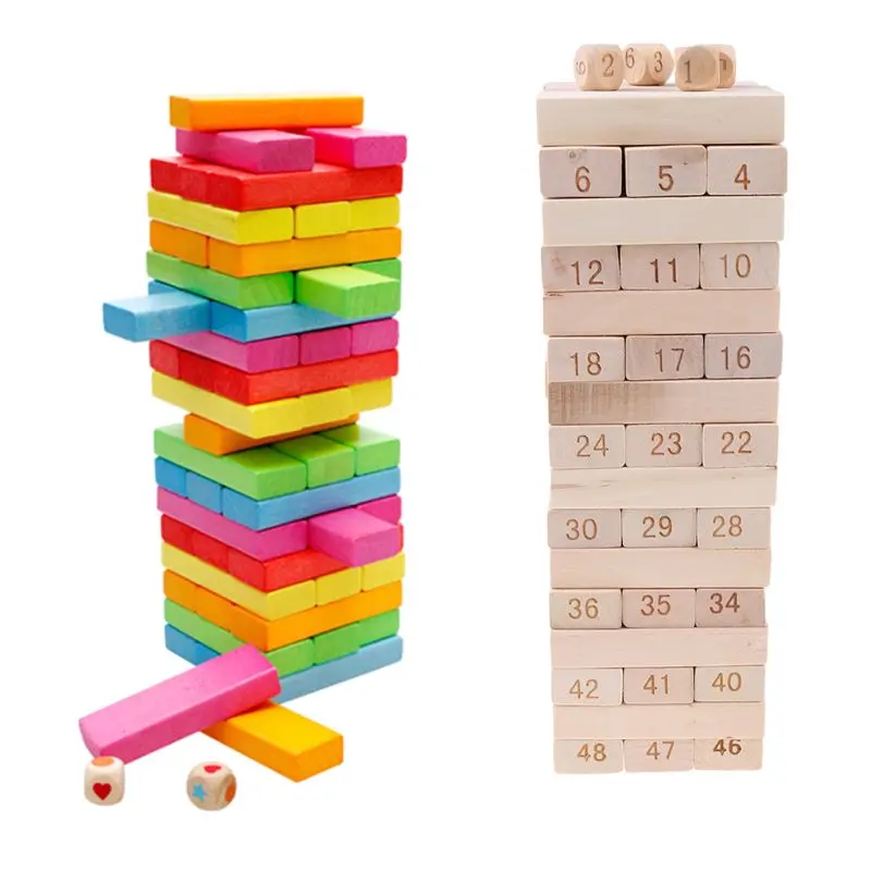 

Educational toys Timber Tower Wood Block Stacking Game - Number Match Playset (48 Pieces) R9UE