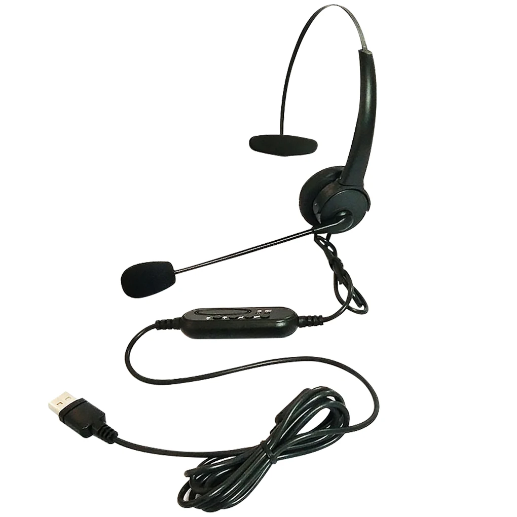 USB Earphone with Microphone Computer Laptop Wired Headphone Line Control Business Mic Headset