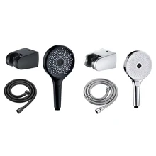 Bathroom Round ABS Hand Shower With Base And 1.5M Stainless Steel Hose Household Hand Shower Set