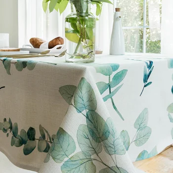 

Rectangle tablecloth printed table covers dust proof thick leaf plant table cloth home kitchen outdoor party banquet decoration