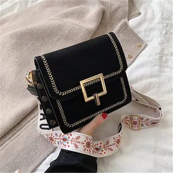 

Scrub Leather Crossbody Bags for Women 2020 Casual Wide Strap Shoulder Messenger Bag Fashion PU Ladies Purses and Handbags