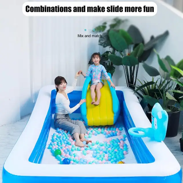 Iatable Waterslide Wider Steps Swimming Pool Supplies Slide Castle Waterslides Kids Water Play Recreation Facilit Summer Toys 4