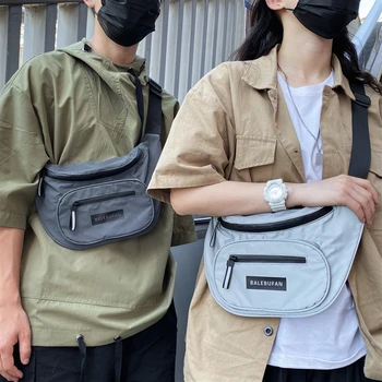 

HOT Fashion Brand Ins Sports Bag Chest Bag Diagonal Shoulder Bag Hip-hop Personality Student Waist Bag Riding Night Reflection