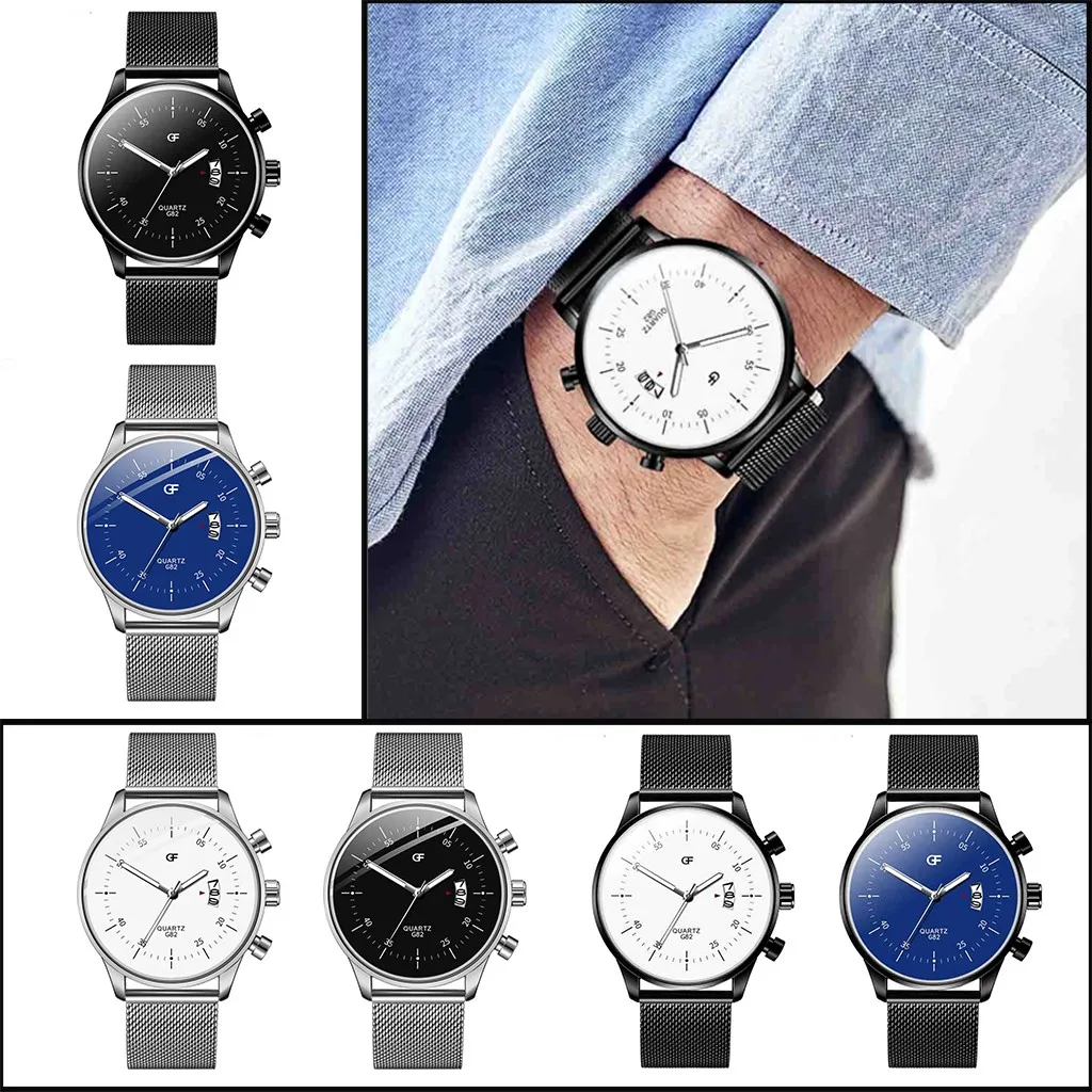 

2020 relogio masculino watches men Fashion Sport High-End Simple Calendar Men's Watch Quartz Stainless Steel Watch reloj hombre