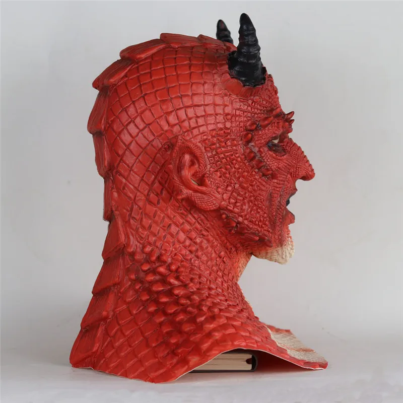 Латексная белиальная маска демона костюм для косплея дьявол маски с перчатками Хэллоуин вечерние реквизит