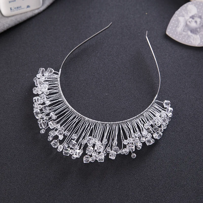 Hand-made Bridal Headwear Bride Wedding Crown Women Formal Party Hair Accessory Stunning Pearls Elegant Hairwear