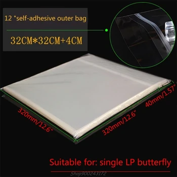

50Pcs 12" Recording Protective Sleeve for Turntable Player LP Vinyl Record Bag Au05 20 Dropship