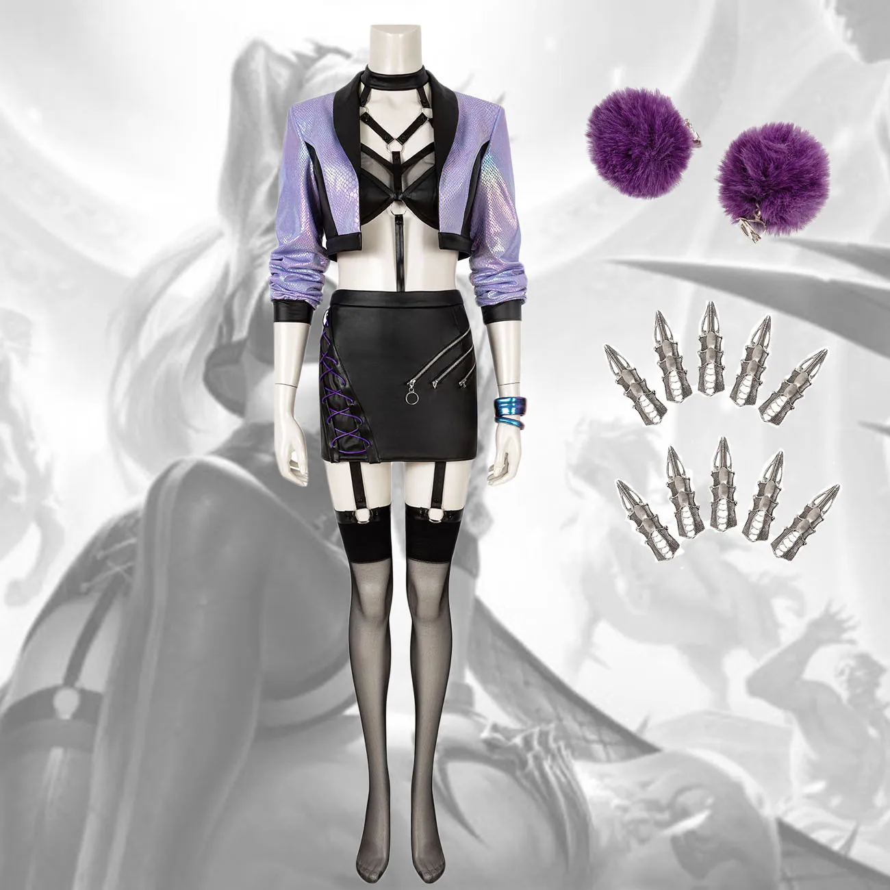 

Костюм для косплея LOL KDA 2020 S10 из финала Evelynn, полный комплект для косплея, сексуальная одежда для взрослых для выступлений на сцене