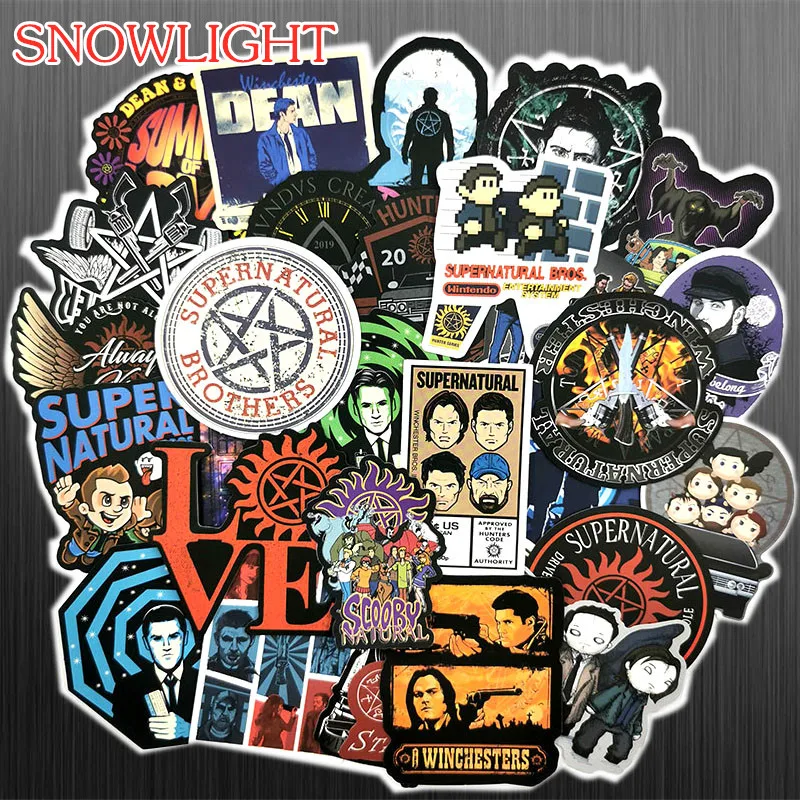 10/50 pcs/pack TV Series Supernatural Stickers For Skateboard Motorcycle Laptop Luggage Guitar Car Toys Stickers Waterproof