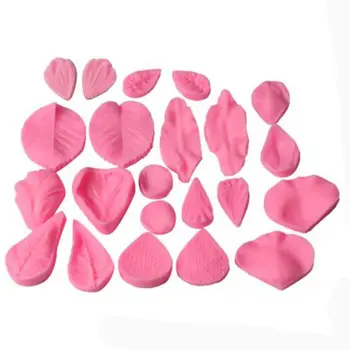 

22PCS Gum Paste Flower Veining Silicone Fondant Molds for Wedding Cake Decor