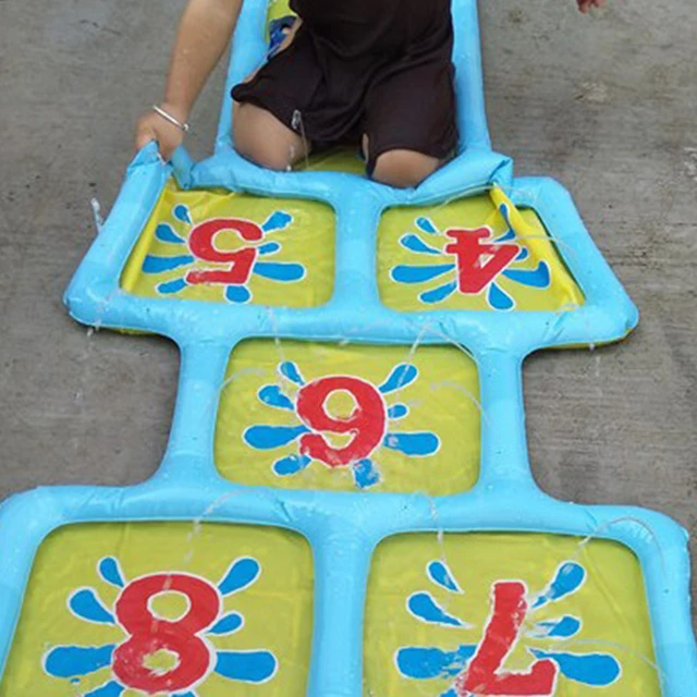 Courtyard Number Children Pool Summer Hopscotch Outdoor Game Mat Inflatable Toy Fun Splash Playing Water Sprinkler Accessories 2