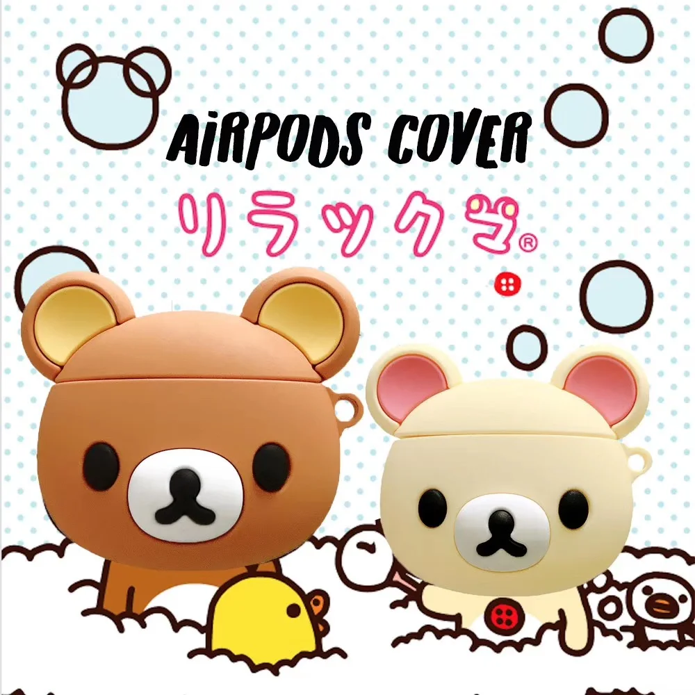 

For Airpods Air Pods Rilakkuma Silicone Case Protective Cover Pouch Anti Lost Protector Fundas Accessories