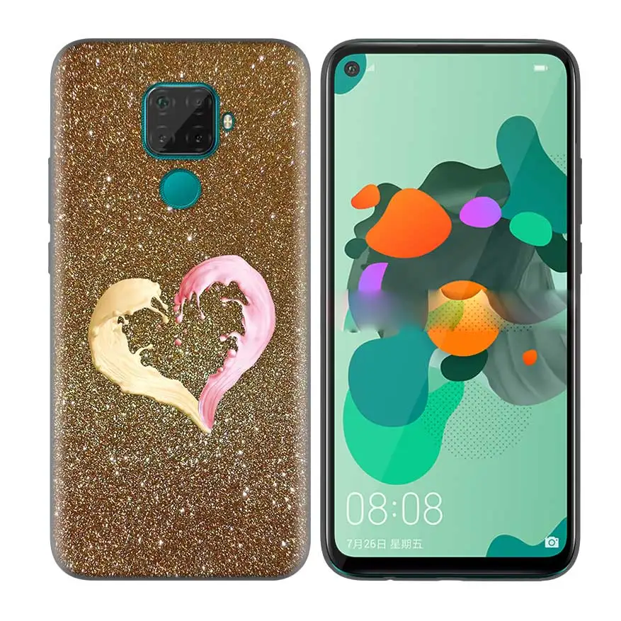 03 Мягкий силиконовый чехол с блестками в форме сердца для huawei P Smart Plus P Smart Z Nova 5 5i Pro Y9 Y7 Y6 Y5 - Цвет: 03