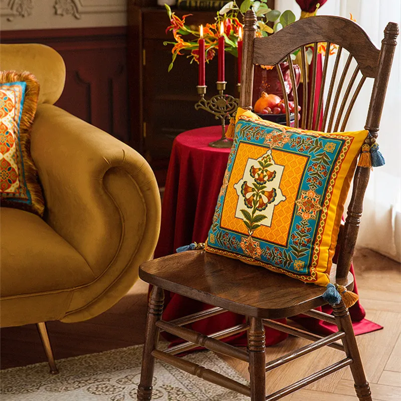 Alphonse Mucha Art Cushion Cover Vintage Velvet Indoor