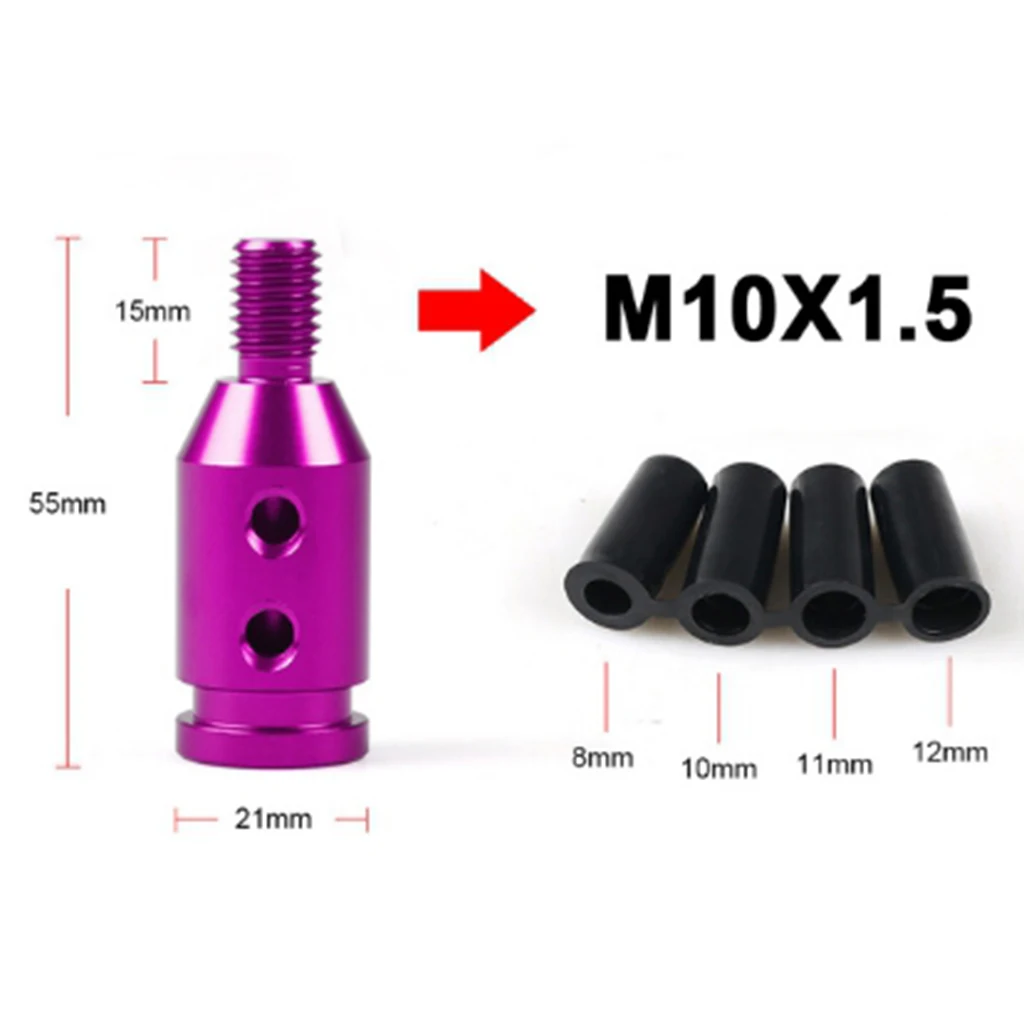 New Aluminum Shift Knob Adapter for BMW Non Threaded Shifters 10x1.5mm Purple