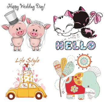 

ZOTOONE Cute Animal Patches Set Iron on Transfer Patches for Girl Kids Clothing DIY Heat Transfer Vinyl Stickers