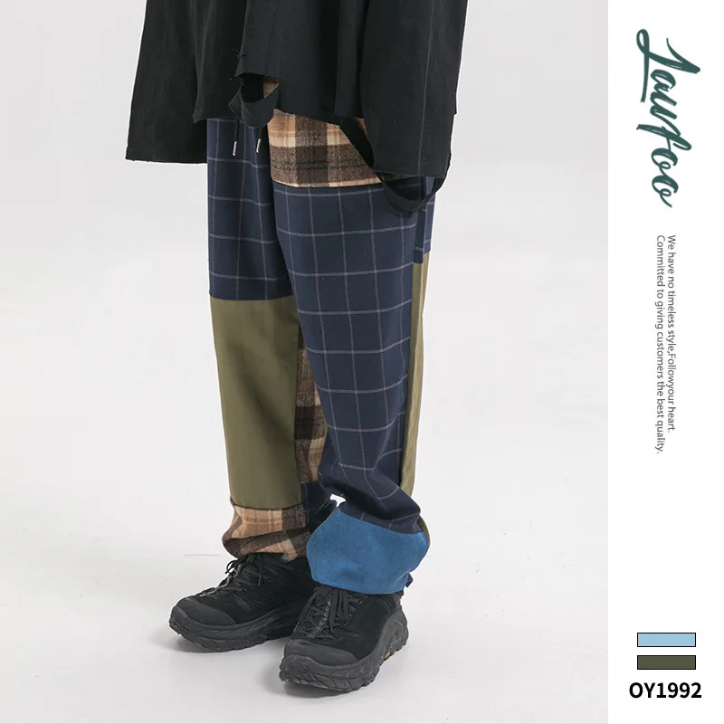 

Lawford 2020 Tide Brand Men's Wear High Street Split Joint Hit Color Lovers Easy Leisure Time Pants