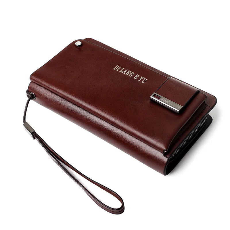 

2016 New Style Retro MEN'S Wallet Long Leather Handbag Men's Horizontal And Vertical-Wallet Business Wallet