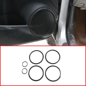 

For Toyota RAV4 2006-2012 Car Styling 6pcs Real Carbon Fiber 3D Sticker Door Speaker Ring Trim Sticker Car Accessories