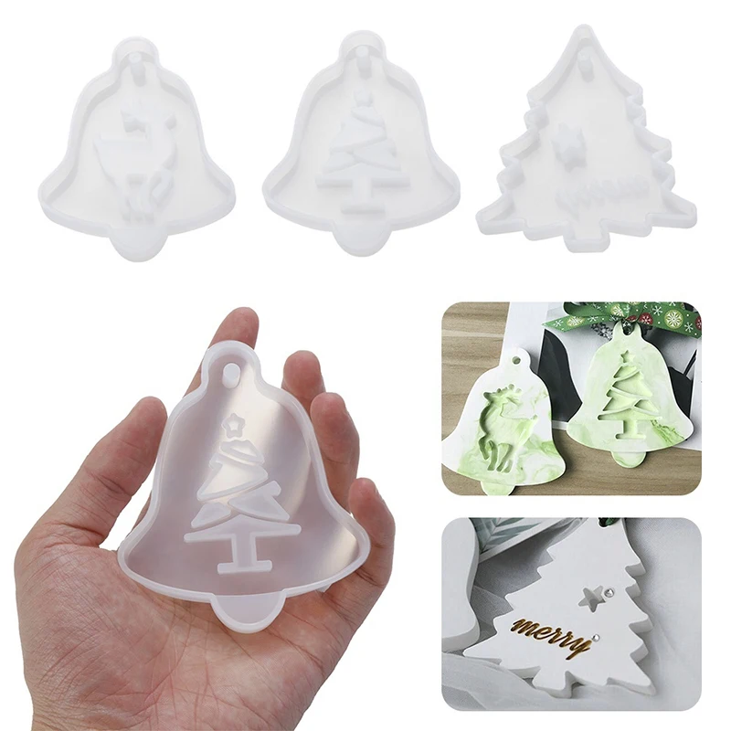 Moule En Silicone Pour Résine Époxy Thème Noël - Arbres Et Bonhommes De Neige