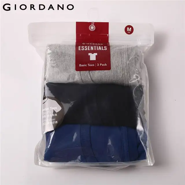 Giordano Men T Shirt Cotton Short Sleeve 3-pack Tshirt Solid Tee Summer Beathable Male Tops Clothing Camiseta Masculina 01245504 3