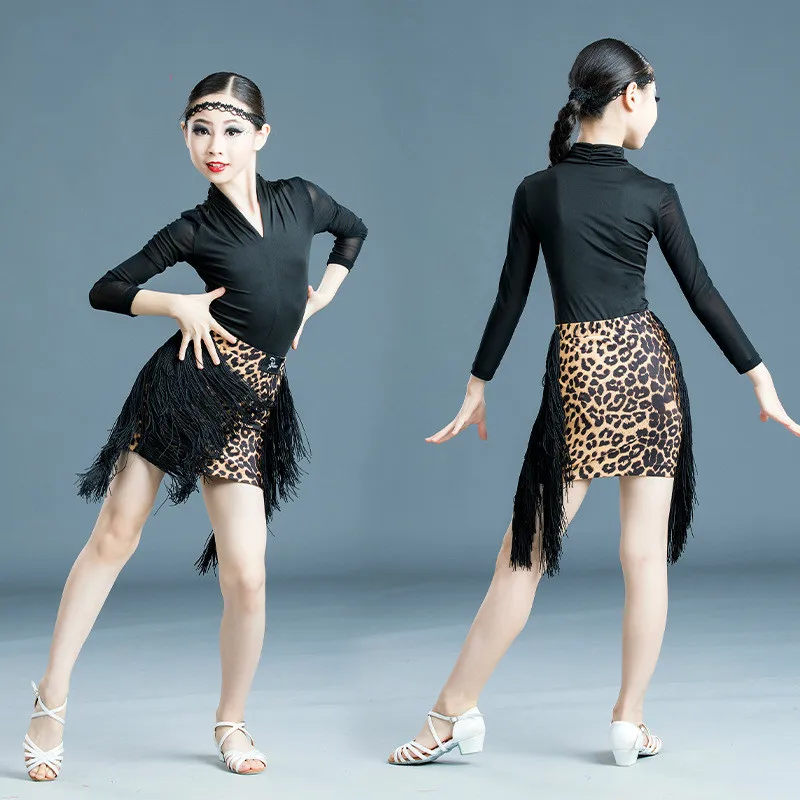 

New Children Latin Dance Dress Regulation Grading Competition Performance Wear Girls Gymnastic Dance Costumes Spring Summer
