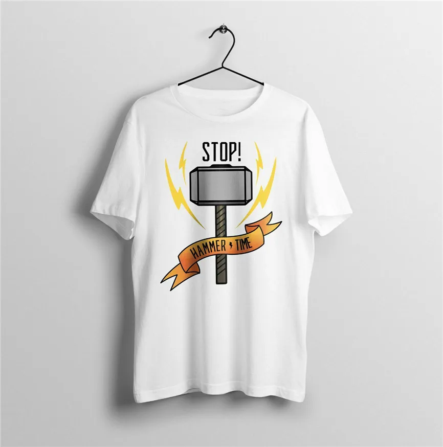 New Stop! Hammertime Thor Marvel Avenger Inspired Design - Usa Size T-Shirt En1 Style Round Tee Shirt | Мужская одежда