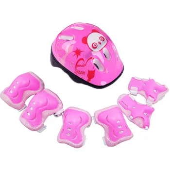 

Elbow Sports Outdoor Cycling Helmet Protector Set Roller Skating Riding Wrist Knee Safety Adjustable 7pcs/set Safeguard For Kids