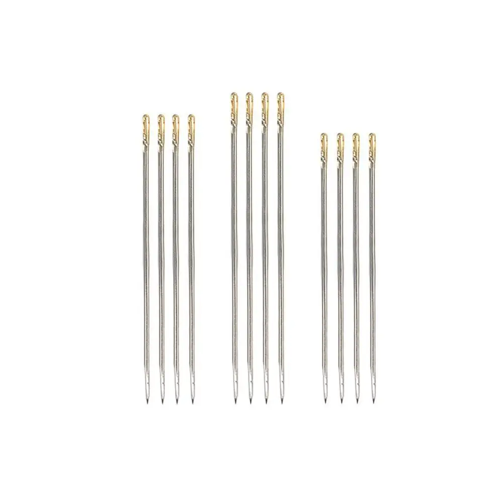 6/12Pcs Stainless Steel Large Eye Needles Leather Sewing Needle Gold Needle Embroidery Tapestry Hand Sewing Accessories