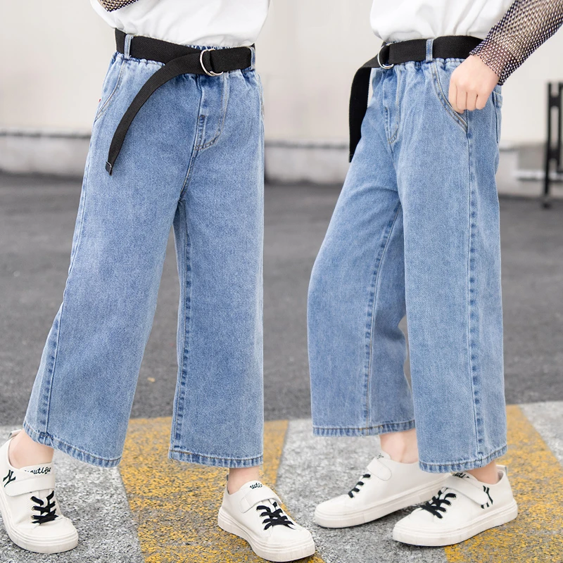 denim wide leg pants outfit